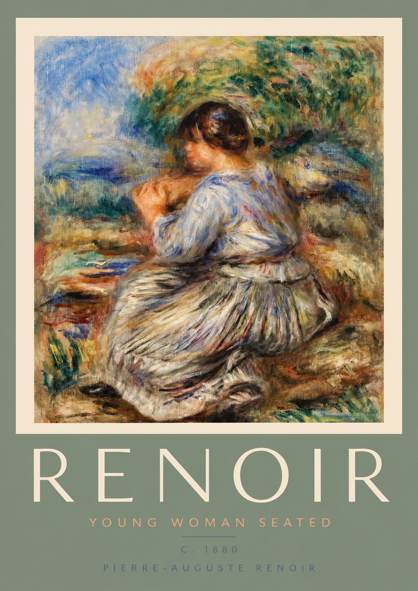 Renoir Young Girl in Landscape No2 - Poster