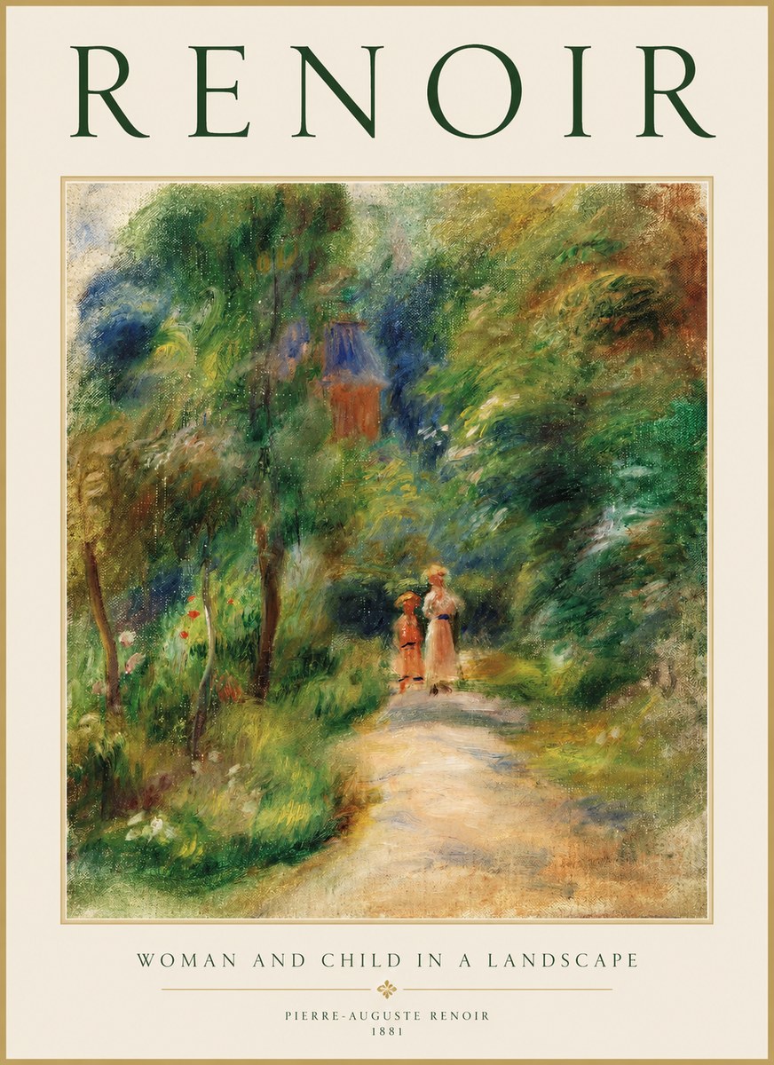 Renoir Woman and Child in a Landscape II No1 - Poster