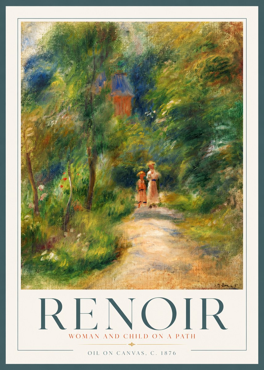 Renoir Woman and Child in a Landscape II No4 - Poster
