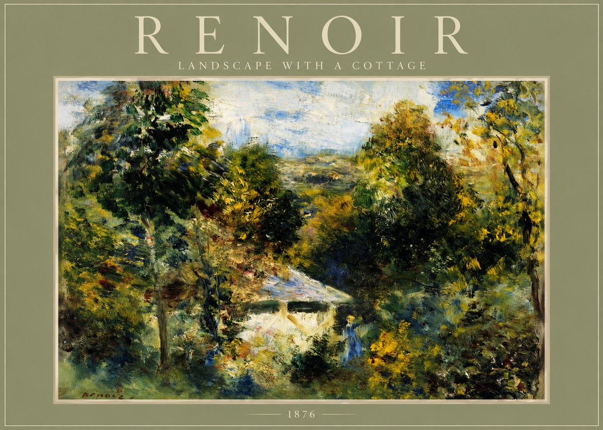 Renoir Landscape with a Cottage No2 - Poster