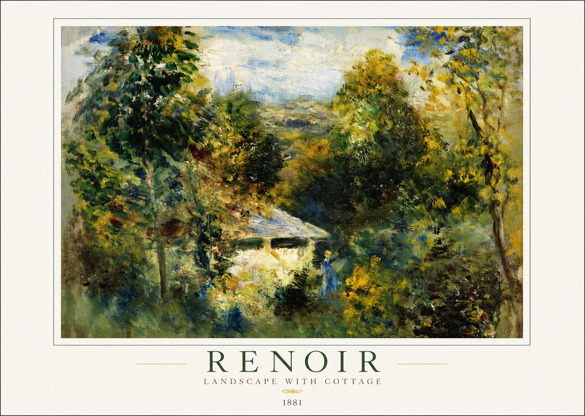 Renoir Landscape with a Cottage No3 - Poster