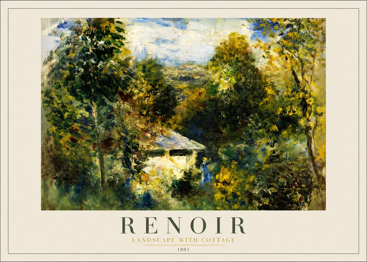 Renoir Landscape with a Cottage No4 - Poster