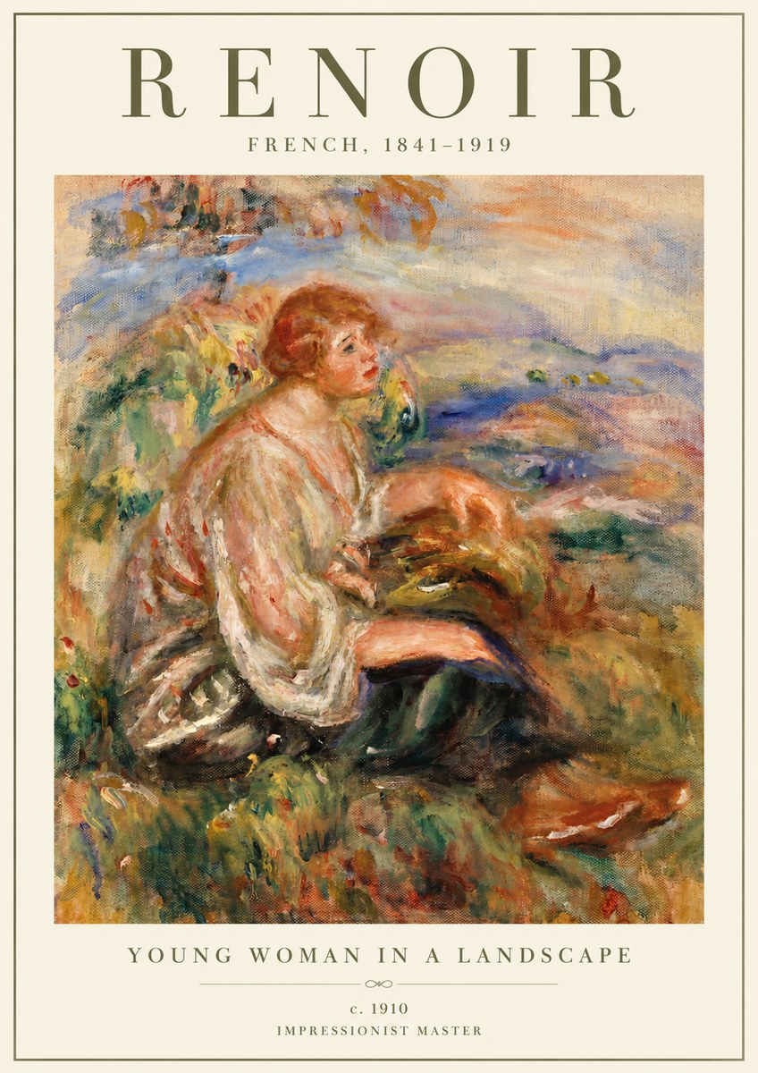Renoir Young Woman in a Landscape No2 - Poster