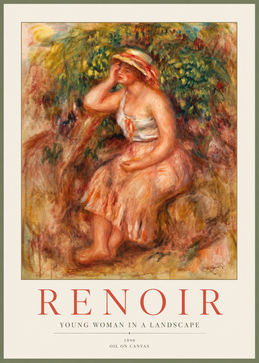 Renoir Seated Woman in a Landscape No3 - Poster