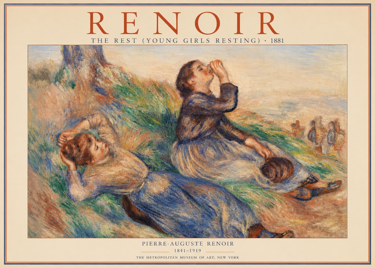 Renoir The Rest (Young Girls Resting) No2 - Poster