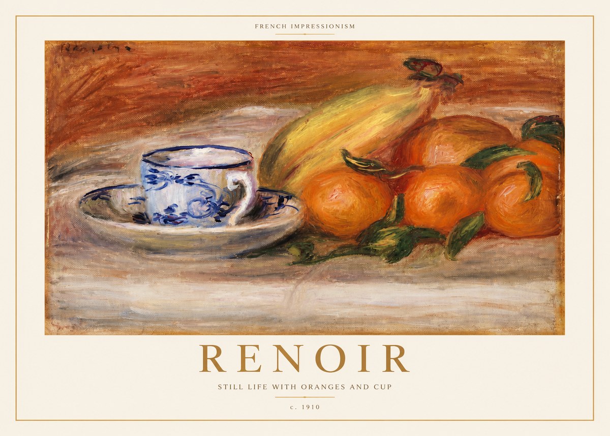 Renoir Still Life with Oranges and Cup No3 - Poster