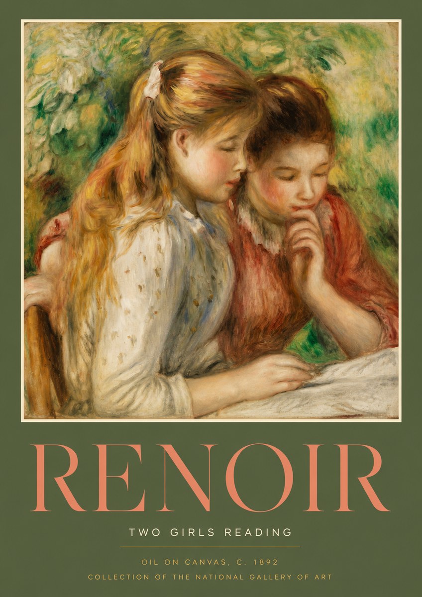 Renoir Two Girls Reading No2 - Poster