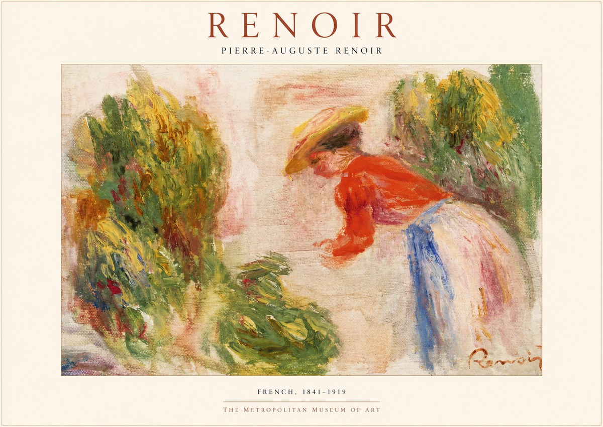 Renoir Woman in a Garden No1 - Poster