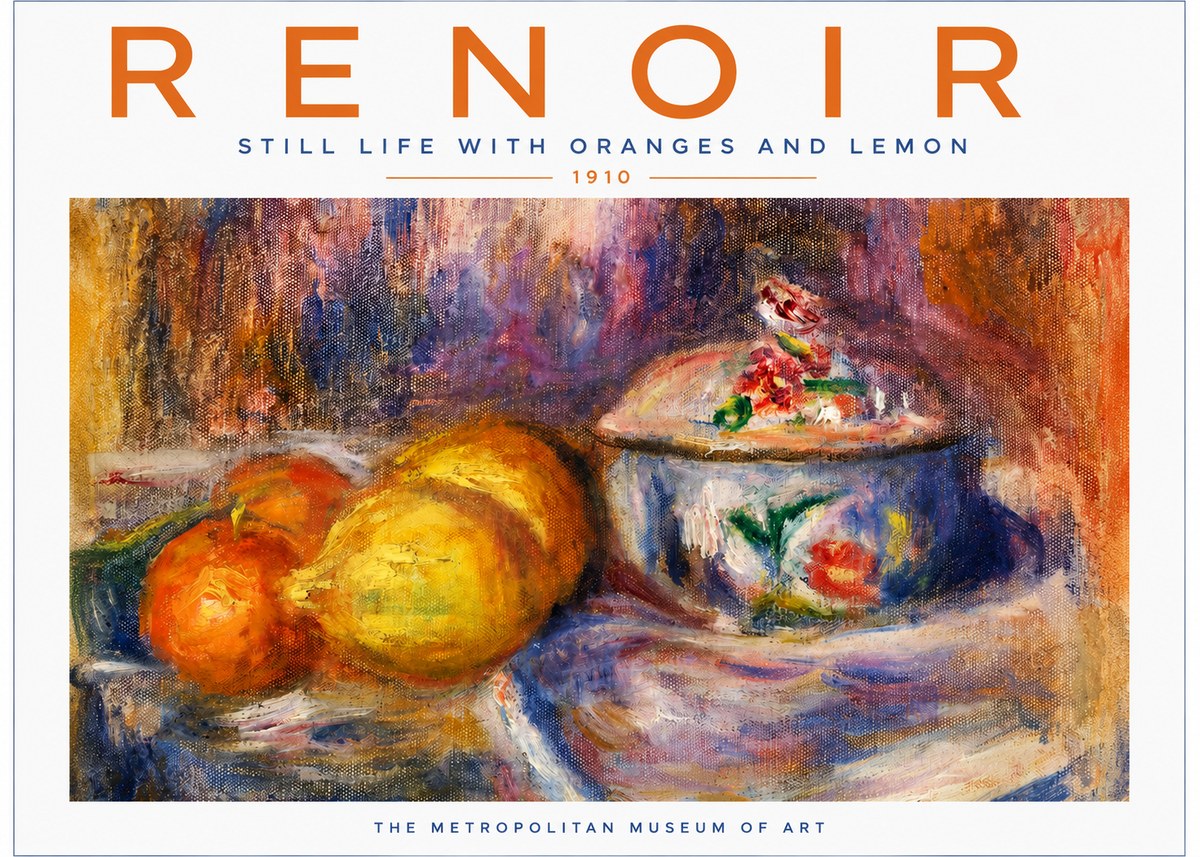 Renoir Still Life with Oranges and Lemon No2 - Poster