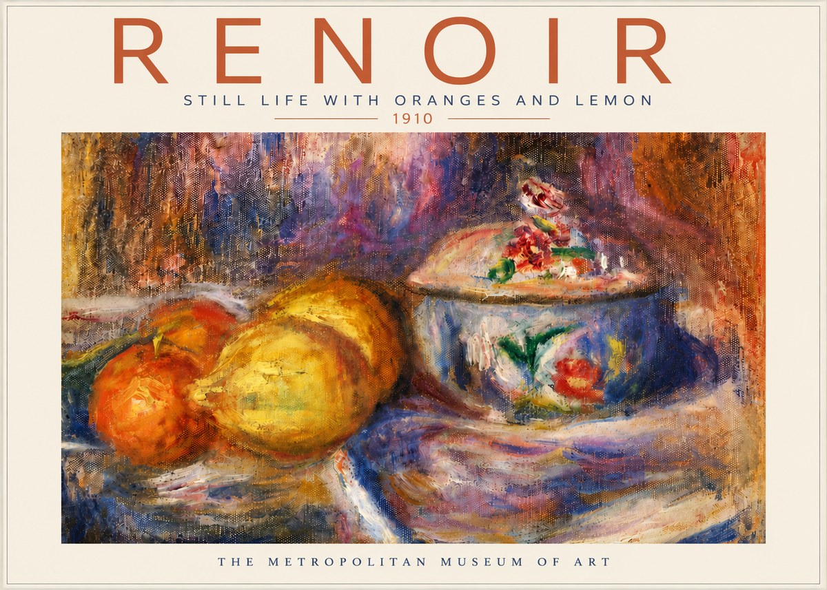 Renoir Still Life with Oranges and Lemon No4 - Poster