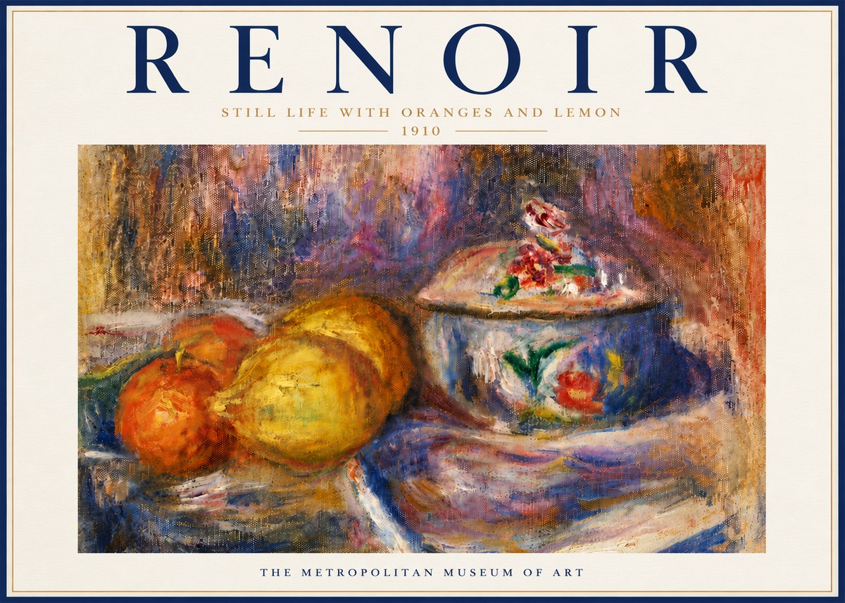 Renoir Still Life with Oranges and Lemon No6 - Poster
