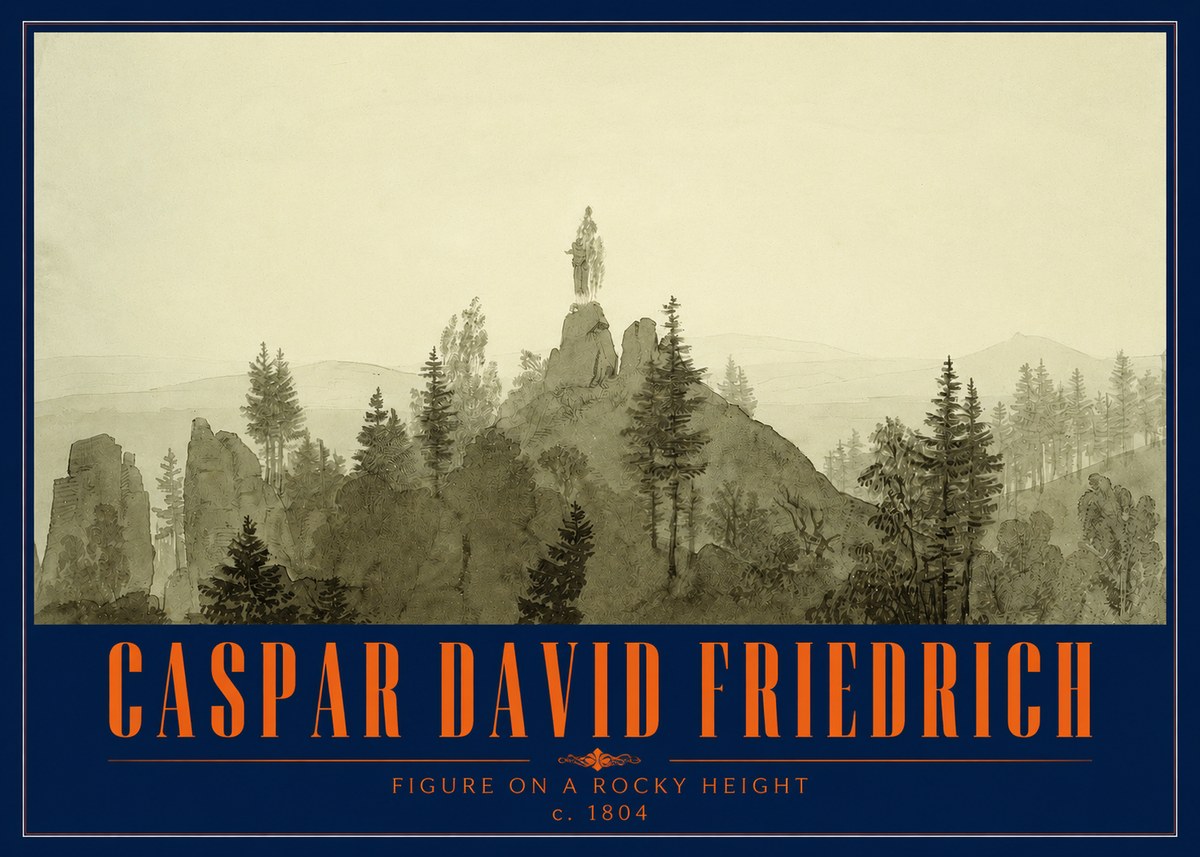 Caspar David Friedrich Figure on a Rocky Height No2 - Poster
