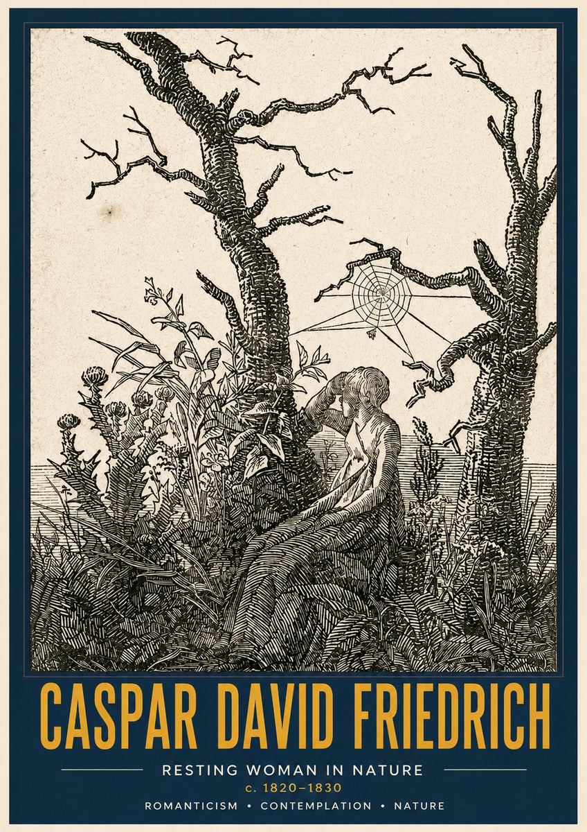 Caspar David Friedrich Resting Woman in Nature No4 - Poster