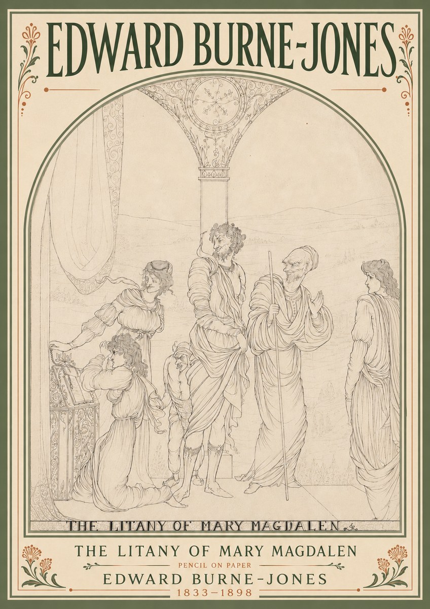 Edward Burne-Jones The Litany of Mary Magdalen No6 - Poster
