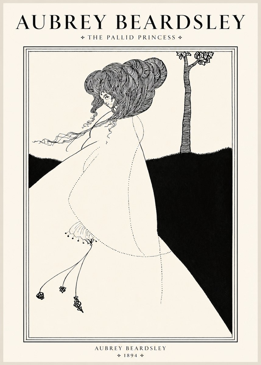 Aubrey Beardsley The Pallid Princess No1 - Poster