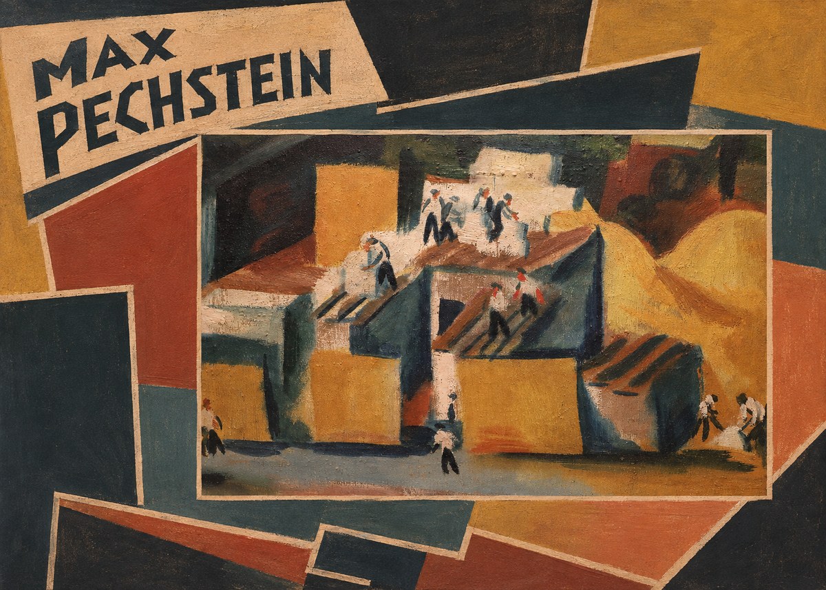 Max Pechstein Workers on Rooftops No6 - Poster