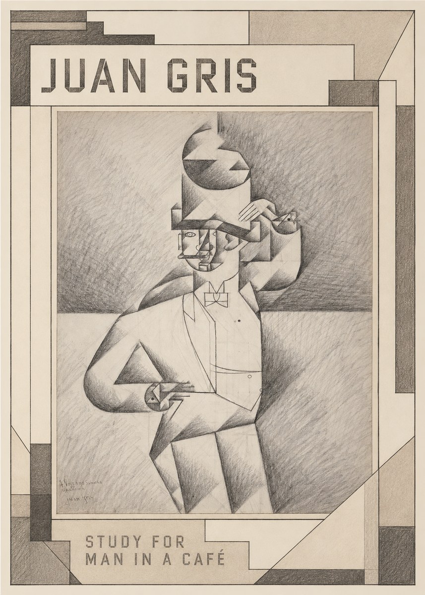 Juan Gris Study for Man in a Café No1 - Poster