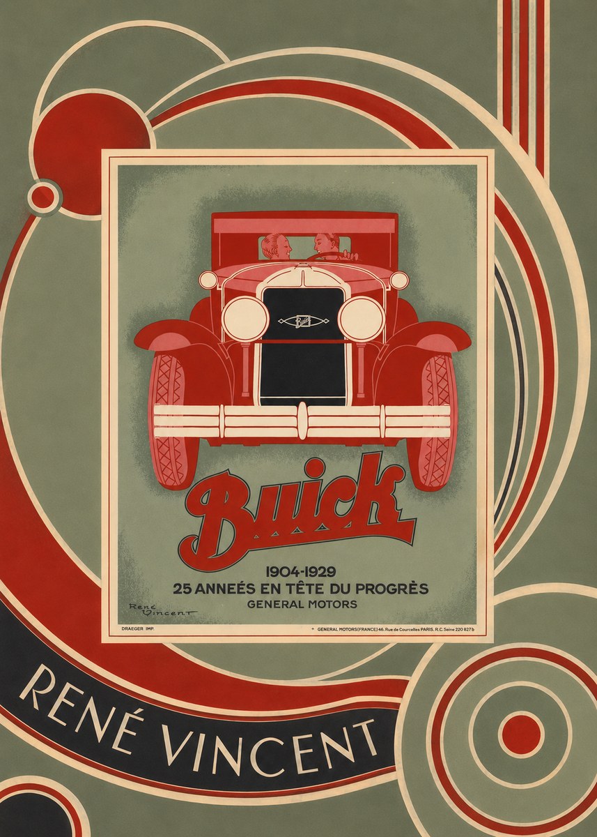René Vincent Buick - 25 Années En Tête Du Progrès No5 - Poster