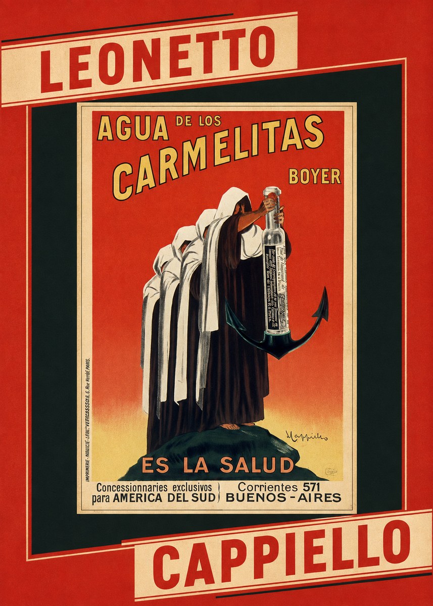 Leonetto Cappiello Agua De Los Carmelitas Boyer No6 - Poster
