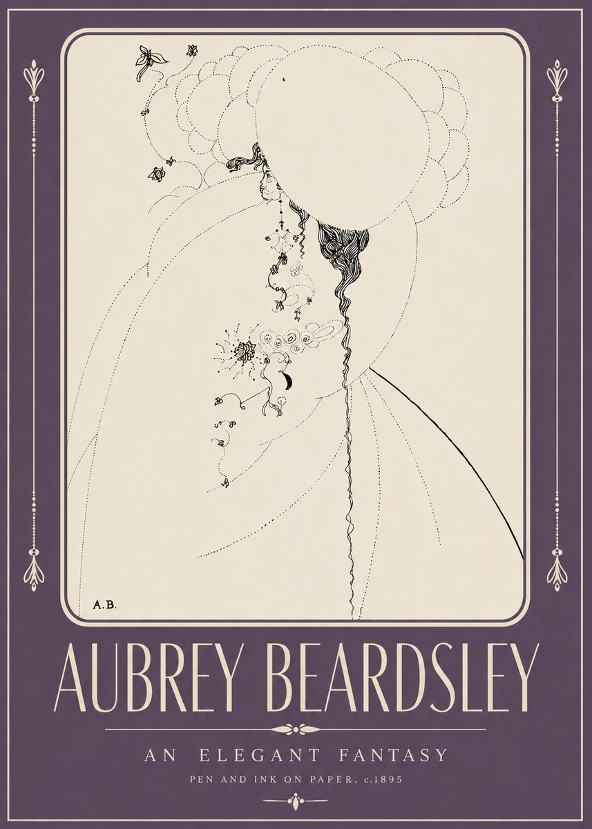 Aubrey Beardsley An Elegant Fantasy No2 - Poster