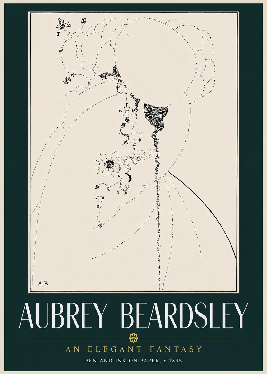 Aubrey Beardsley An Elegant Fantasy No4 - Poster