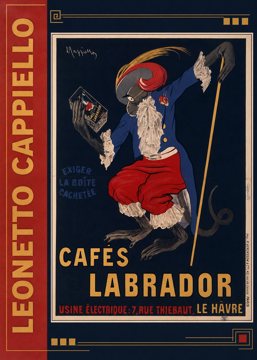 Leonetto Cappiello Cafés Labrador No2 - Poster