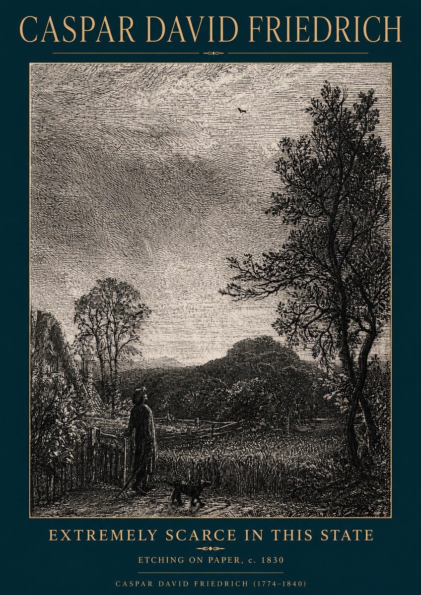 Caspar David Friedrich Extremely Scarce in This State No4 - Poster