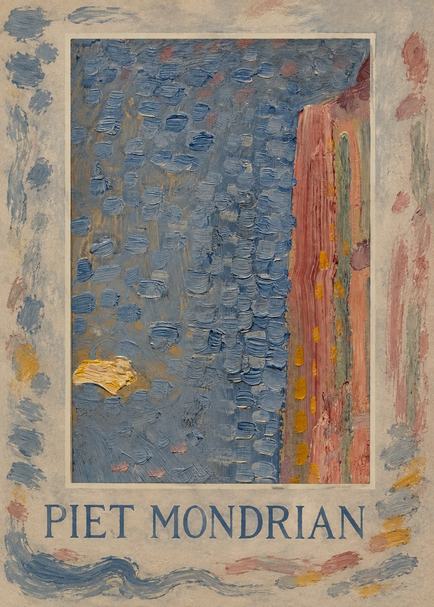 Piet Mondrian Façade in Sunlight No3 - Poster