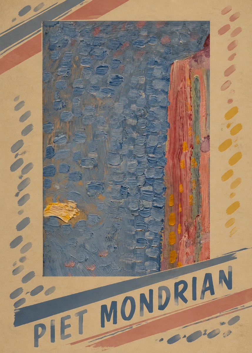 Piet Mondrian Façade in Sunlight No5 - Poster