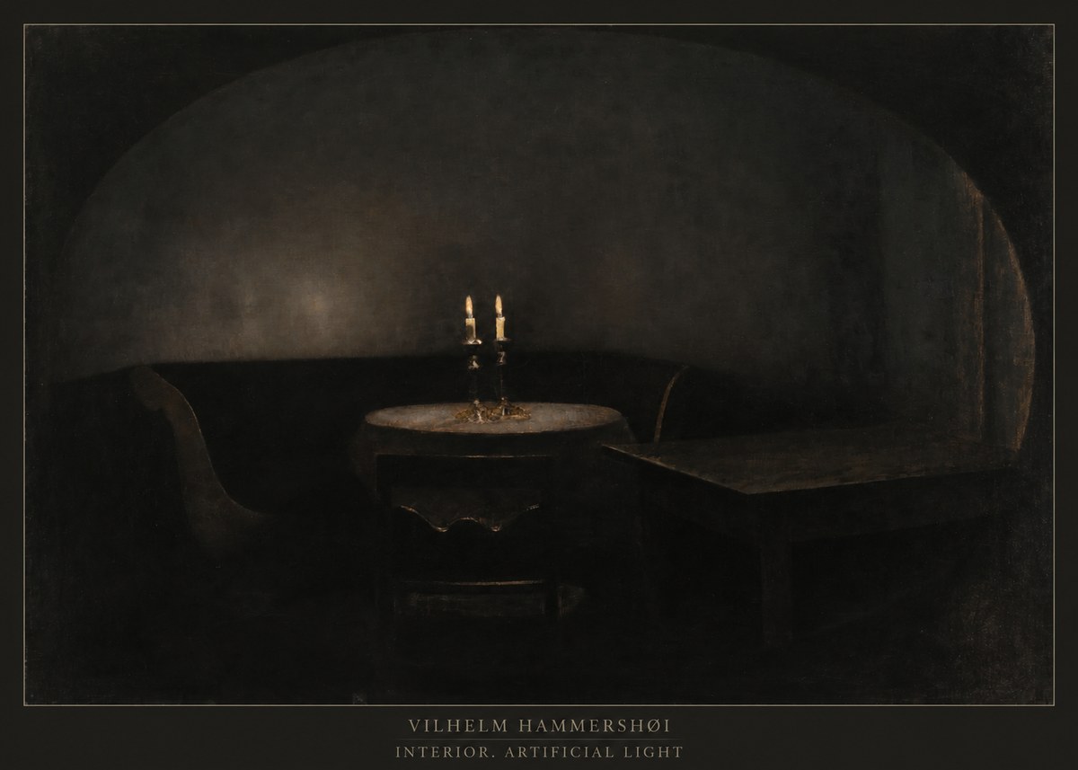 Vilhelm Hammershøi Interior. Artificial Light No5 - Poster