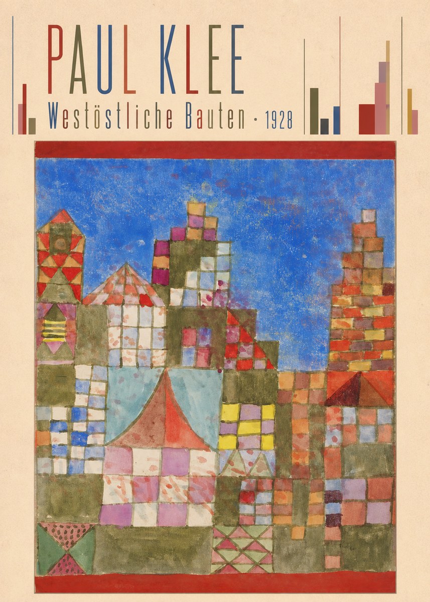 Paul Klee Westöstliche Bauten No5 - Poster