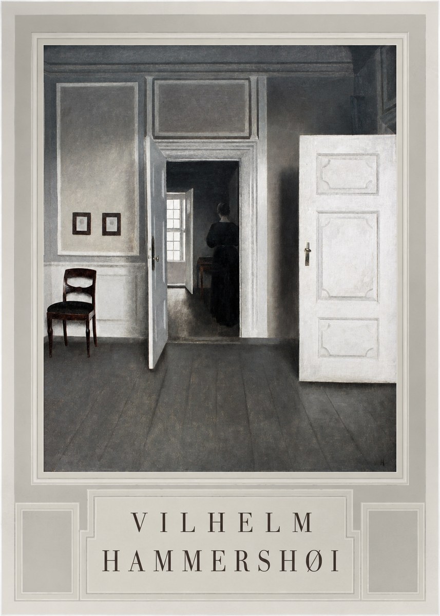 Vilhelm Hammershøi Interior with a Woman Seen from Behind No3 - Poster