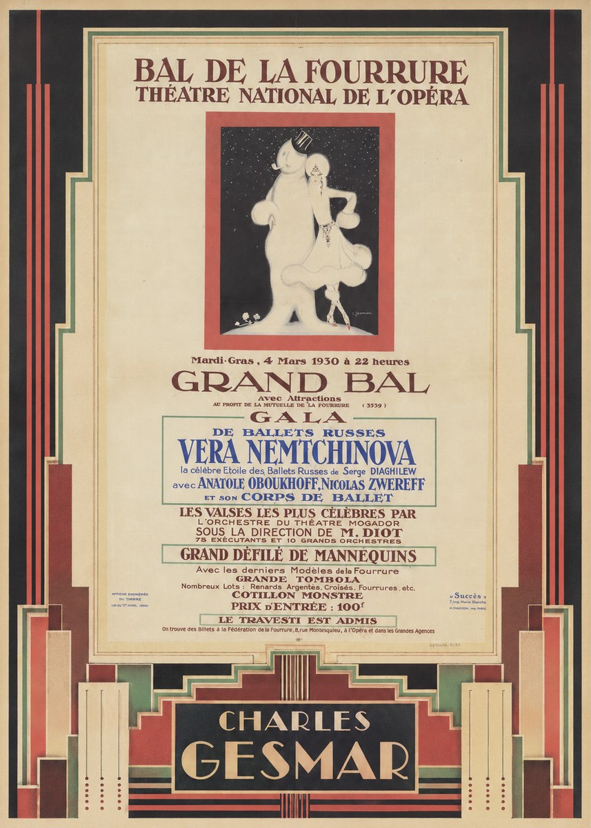Charles Gesmar Bal De La Fourrure III No4 - Poster