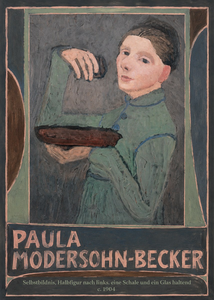 Paula Modersohn-Becker Selbstbildnis, Halbfigur Nach Links, Eine Schale Und Ein Glas Haltend No5 - Poster