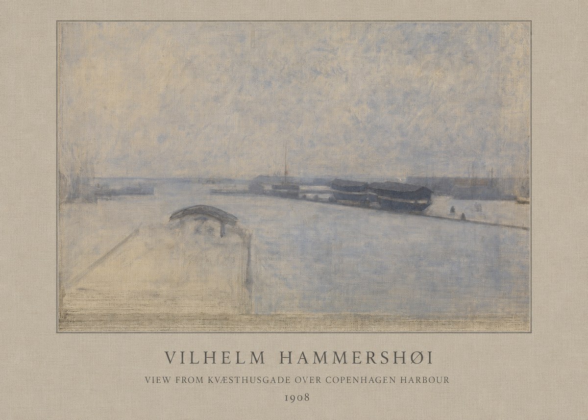 Vilhelm Hammershøi View from Kvæsthusgade over Copenhagen Harbour No4 - Poster