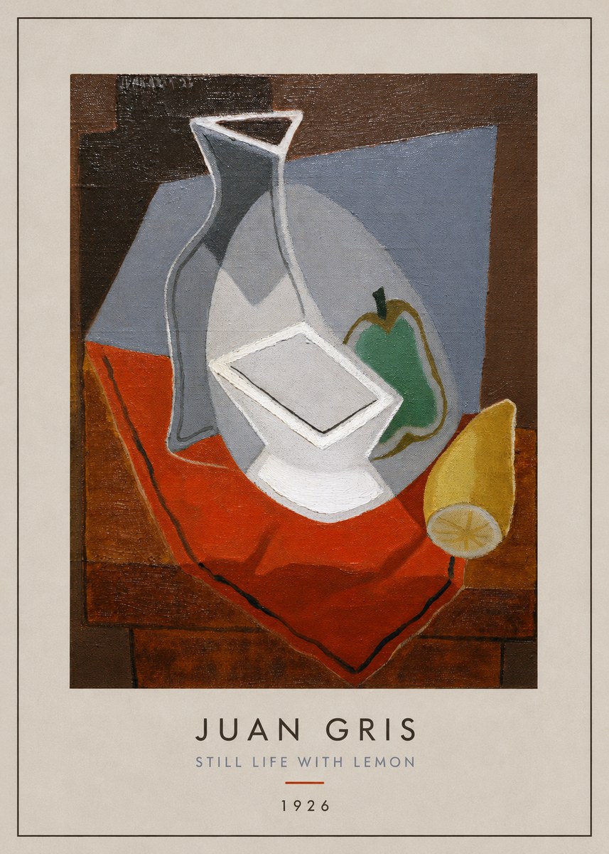 Juan Gris Still Life with Lemon No4 - Poster