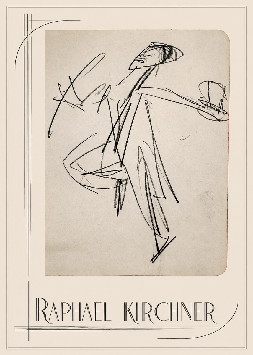 Raphael Kirchner Dynamic Dancer Sketch No1 - Poster