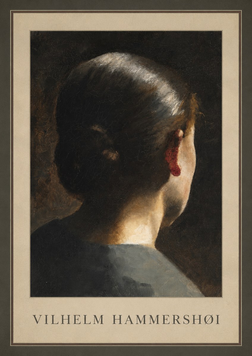Vilhelm Hammershøi Woman Seen from Behind No3 - Poster