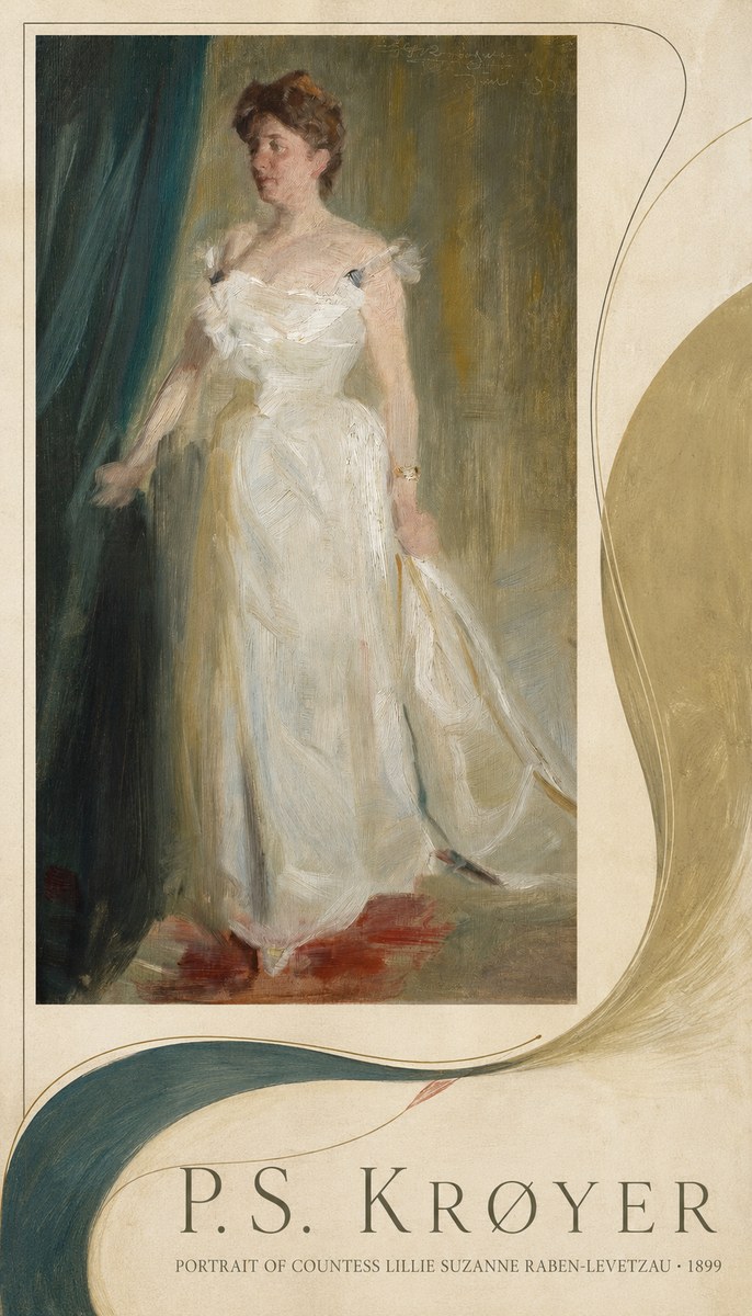 P.S. Krøyer Portrait of Countess Lillie Suzanne Raben-levetzau - 1899 No3 - Poster