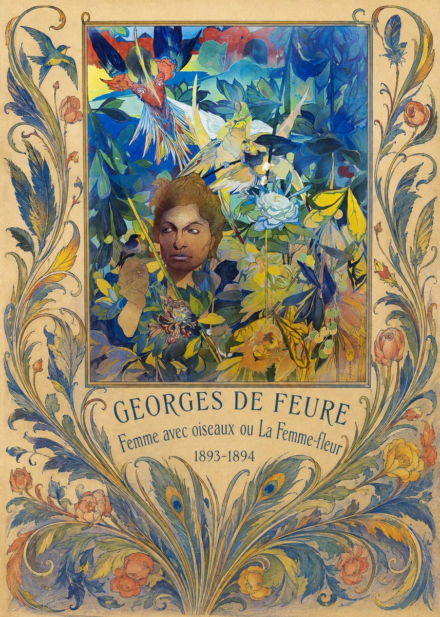 Georges de Feure Femme Avec Oiseaux Ou La Femme-fleur No5 - Poster