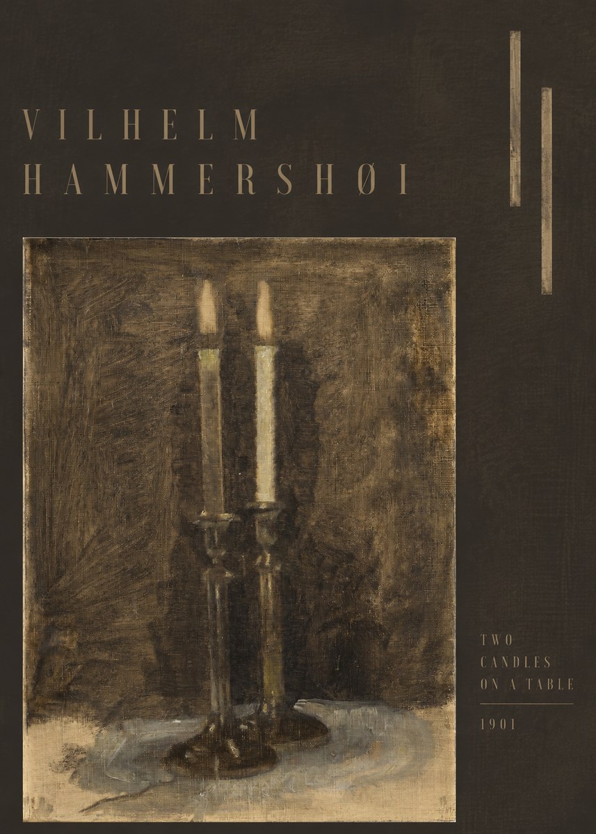 Vilhelm Hammershøi Two Candles on a Table No6 - Poster