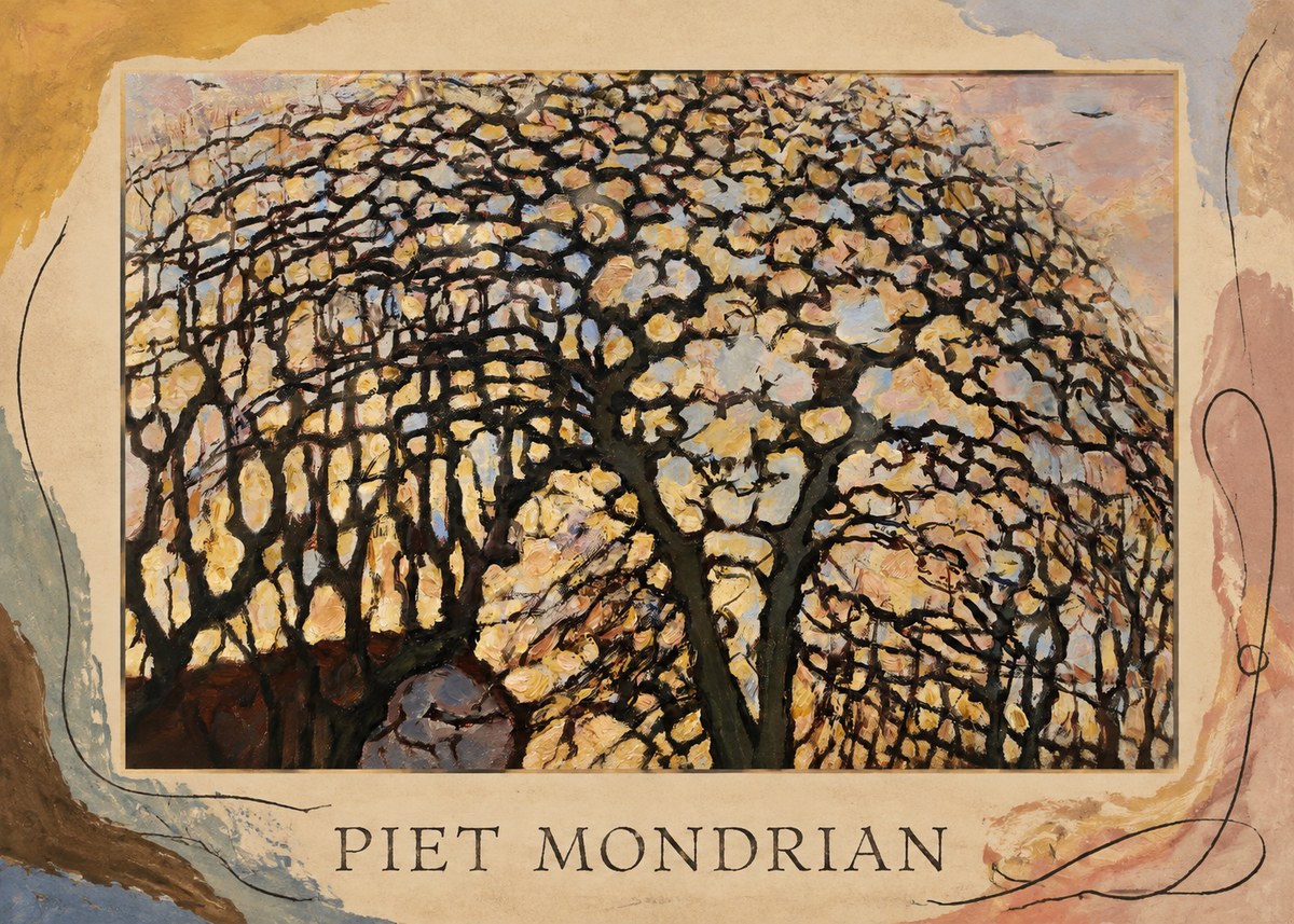 Piet Mondrian Avond (Evening); the Red Tree No5 - Poster
