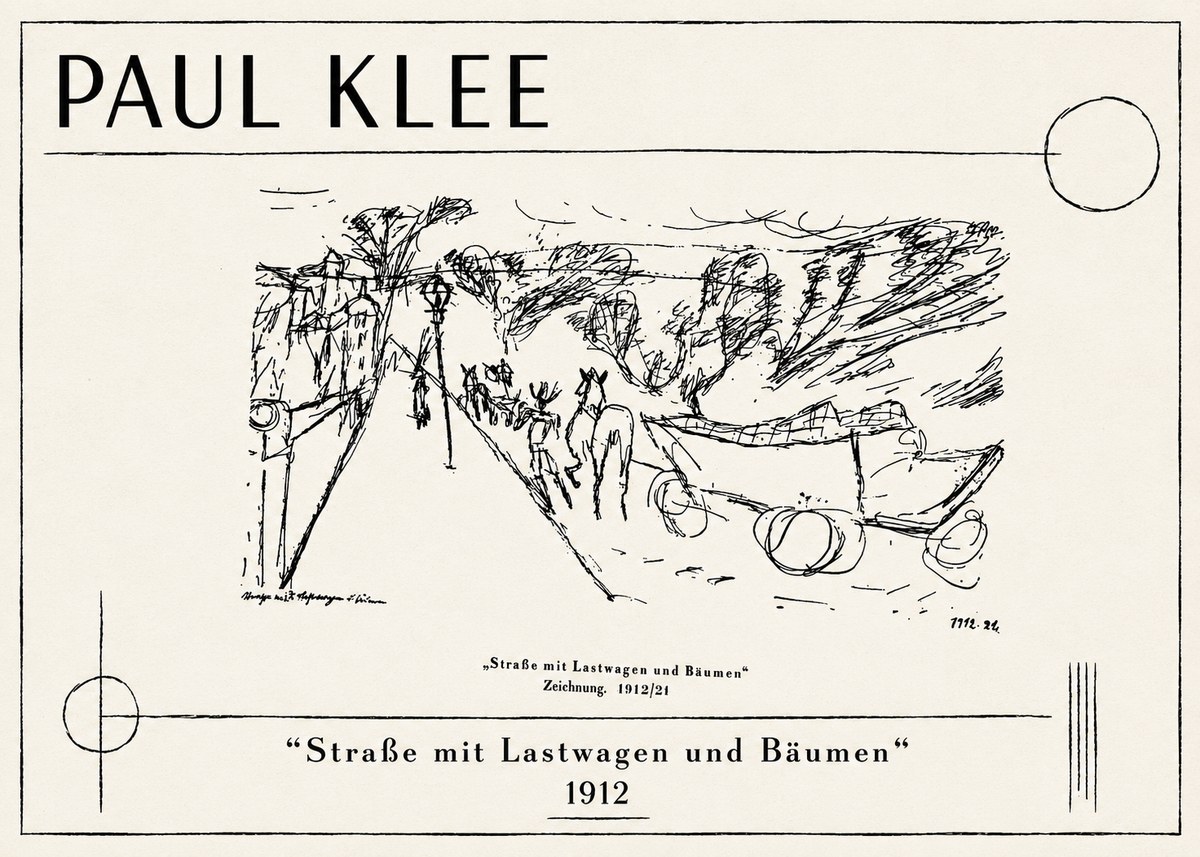 Paul Klee Straße Mit Lastwagen Und Bäumen No1 - Poster