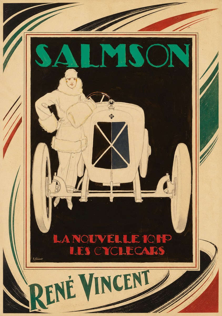René Vincent Salmson La Nouvelle 10Hp Les Cyclecars No3 - Poster